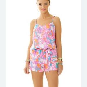 Lilly Pulitzer Pink and Orange Floral Romper